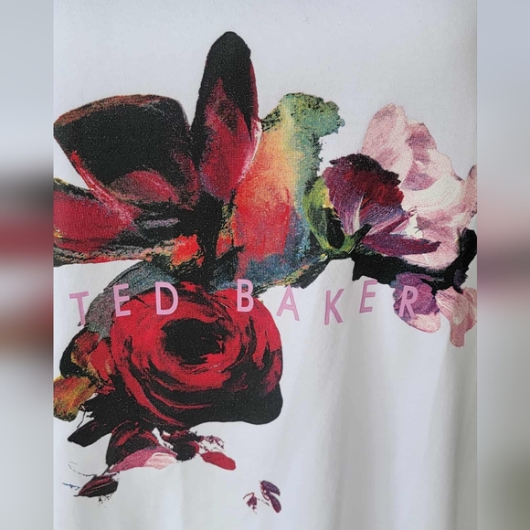 Ted Baker Women's Floral Print Tops - White and Green - Picture 4 of 11